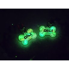 [댕이미] 젤리곰인식표 야광인식표 강아지인식표 고양이인식표 완벽방수 강아지이름표 네임텍, 1개, 화이트