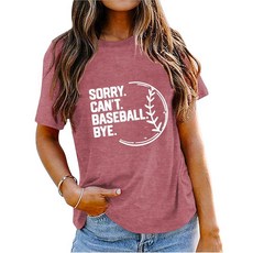바나나 셔츠 여성용 야구 팀 재미있는 팬 반소매 티 탑 핑크 L 118577