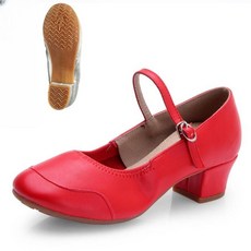 까마느 발이 편한 댄스 슈즈 스포츠 줌바 댄스화, 220, 레드