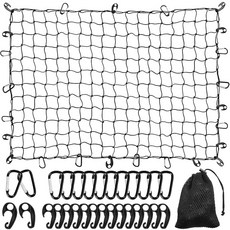 픽업 트럭 침대를 위한 헤비 듀티 카고 네트 카라비너가 있는 루프 랙 WSSROGY 4' x 6' 12'까지 늘어납니다, 1개