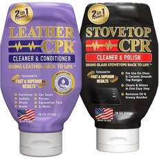 LeatherCPR 가죽 클리너 컨디셔너 및 스토브탑 CPR 쿡탑 세척 폴리쉬 세트