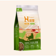 Hyperr 超灃 犬糧 顆粒+凍乾乾狗糧, 2kg, 1個, 田園雞肉、羊肚肚