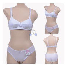 미즈누아 스트라이프 메쉬 AA컵 주니어 노와이어 2단계 브라팬티세트 청소년브래지어 고등학생브래지어 주니어속옷세트 중학생브래지어