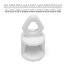 윈도우드레스 커튼레일용 롤러 50개, WHITE, 1세트