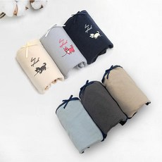 APPLE STORY 棉質彈力簡單字符中長安全防水布衛生內褲 6 款, 6個簡單的字符