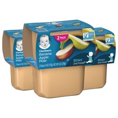 거버 어린이 액상 식품 113g 2개입, 바나나 With 사과 & 배(Bananas With Apples & Pears), 226g, 3개