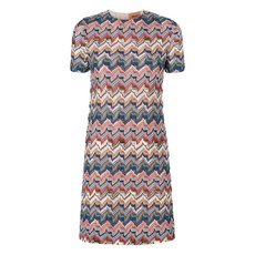 미쏘니 지그재그 라메 니트 미니 드레스