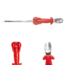 킹크랩 랍스터 포크 스테인레스 스푼 일체형 주방 캠핑 게살손질도구 2P