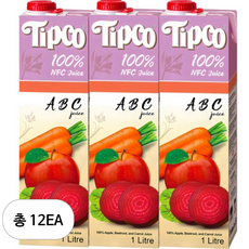 팁코 100% 착즙 ABC 주스, 1L, 12개