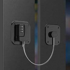 주니톡 부착 냉장고 자물쇠 사물함 잠금장치, 블랙, 1개