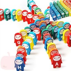 MP 알파벳 원목 도미노세트 10 4pCS 동그라미스티커, 1개