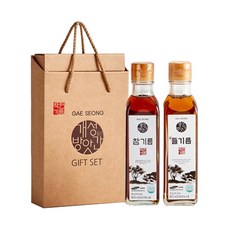 [선물세트] 개성방앗간 100% 참기름&들기름 2종, 1세트, 360ml
