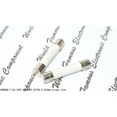 CONQUER F 25A 250V ABE 快熔 6.3 x 32mm 陶瓷保險絲 (10個), 1個