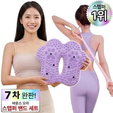 [2종세트] 바운스오라 지압스텝퍼 + 운동밴드 올인원 홈트세트, 바이올렛 퍼플