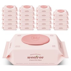 위프리 제로 핑크 엠보싱 아기물티슈, 20개, 100매, 55g