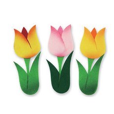 봄환경판 어린이집 펠트 싱그러운 꽃과 나뭇잎 꾸미기, 튤립