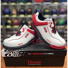 Dexter SST 6 Hybrid White/Red（右手用）平衡保齡球鞋 尺寸8-10.5號 舒適透氣 抓地力強, 1個