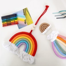 인테리어 소품 레인보우 월데코 무지개 마크라메 W02, 화이트