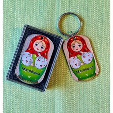 俄國幸運金屬牌 - 俄羅斯娃娃系列 (背面12星座任選) 附精美禮品袋, 1個, Multicolor