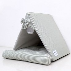 강아지 삼각홈 하우스 스트라이프블루그레이 1P 숨숨, 본상품선택