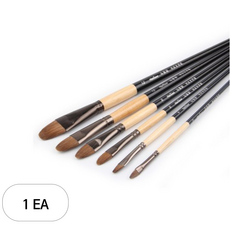 아크릴 오일 페인트 붓 6종 세트 블랙, 1세트