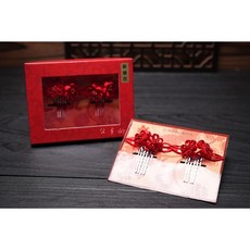 公主的夢中婚禮工作室 新娘花 春仔花 訂婚十二禮品, 1個, 紅色