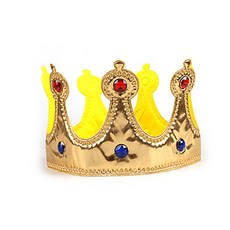 파티로 스펀지 왕관 크기조절 파티소품, 골드, 1개