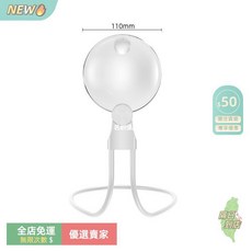 A11 高清掛脖式放大鏡，免提三合一設計，老年人閱讀專用，超輕便, 1個, 白色-圓款【110mm】