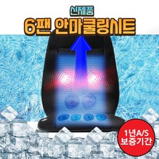 [본사] 더쎈 6팬 차량용 송풍 통풍 안마 마사지 쿨링시트 12V 24V, 블랙, 1개, 안마쿨링시트12V