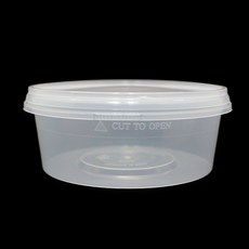 일회용 250ml 원형 슬라임 반찬 도시락 과일 배달 포장 파충류 용기 소분 통, 1개, 1개