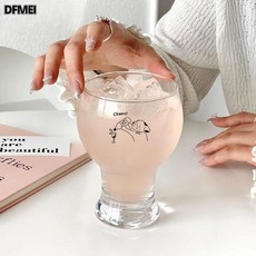 DFMEI 卡通玻璃杯啤酒杯稀奇古怪家用高腳杯果汁飲料杯水杯子, 1個
