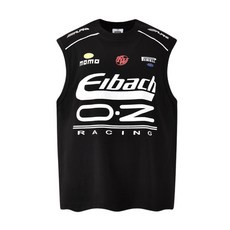 HYC 美式機車風 織帶印花 無袖背心 男 夏季 潮牌運動風 坎肩 80932