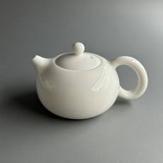 紅芳庭 糯玉瓷倒把西施泡茶壺 純白瓷茶壺 120ml 功夫茶道專用, 白色, 1個