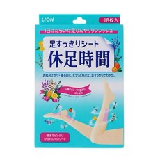 獅王LION休足時間 足部清涼舒緩貼片, 1個, 足部清涼舒緩貼片18片入