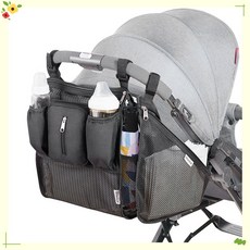 嬰兒車掛包 收納包袋 加厚加大嬰兒車掛袋 嬰兒推車掛袋 推車置物袋 寵物推車掛袋 推車掛袋 掛袋 嬰兒車配件 寶寶掛袋, 黑色, 1個