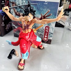現貨 港版 ONE PIECE 海賊王武士太郎魯夫 航海王 草帽海賊團 海賊王周邊 和之國 和服路飛 手辦模型, 1個