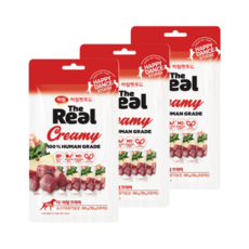 하림 더리얼 크리미 소고기&닭가슴살 (Dog) 짜먹는 강아지간식, 50g, 3개, 소고기+닭가슴살