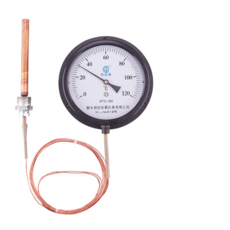 溫度檢測器 壓強式寒暑表 指針式溫度計 工業高精度鍋爐水溫油溫測量計 遠傳蒸汽溫度表測溫儀 壓力式溫度計, 0-120度線長3米【足米】 × 1個