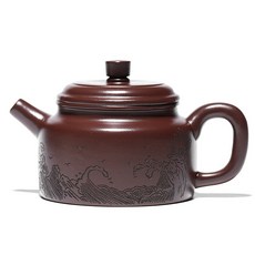宜興紫朱泥手工紫砂壺茶壺, 1個, 1L, 紫朱泥:如圖所示
