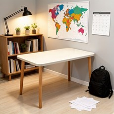 하루꿈 식탁 미니멀 디자인 다용도 책상 테이블 주방 원룸 심풀 화이트 다이닝 식탁, 60cm