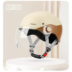 ANYOU 투톤 헬멧 전동 킥보드 헬멧 전기 자전거 헬멧, 갈색