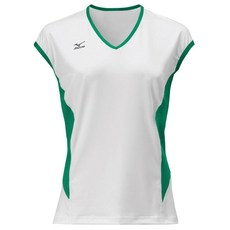 Mizuno 미즈노 여성용 클래식 캡 슬리브 배구 저지_166835, White-forest