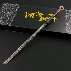 臺灣出貨 滄元圖動漫週邊孟川妖刀武器模型閤金金屬擺件韆秋刀手辦 刀劍玩具 武器道具 鋅合金材質 孟川妖刀 唐刀模型, 妖刀22CM帶架子禮盒, 1個