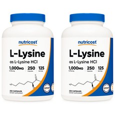 뉴트리코스트 L-라이신 1000mg 250캡슐, 250정, 2개