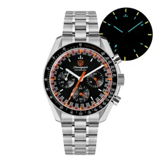 Watchdives WD1863 식 쿼츠 시계 블랙 스페이스 VK63 크로노그래프 스포츠 남성호환 사파이어 방수