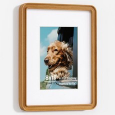 Axeman 20.3 x 25.4cm(8 x 10인치) 골든 샌달우드 사진 액자 12.7 x 17.8cm(5 x 7인치) 벽 걸이 및 테이블 탑 디스플레이용 강화 유리 포함, 8x10, 골든 샌달우드 티크