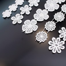 모티브 레이스 플라워 헤어핀 헤어밴드 재료, 1개, 1번30mm다섯잎10장