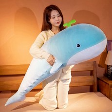 고래 쿠션 배게 블랙 50cm (지퍼+탈부착/세탁가능) 모찌인형 선물용 돌고래꿈 인형 대형, 1개