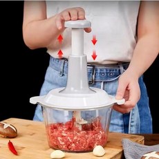 김치양념 볶음밥 만두 이유식재료 만들기 만능 수동다지기 1.5L 대용량, 화이트, 1개
