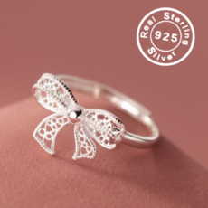 실버 반지 꽃 리본 은반지